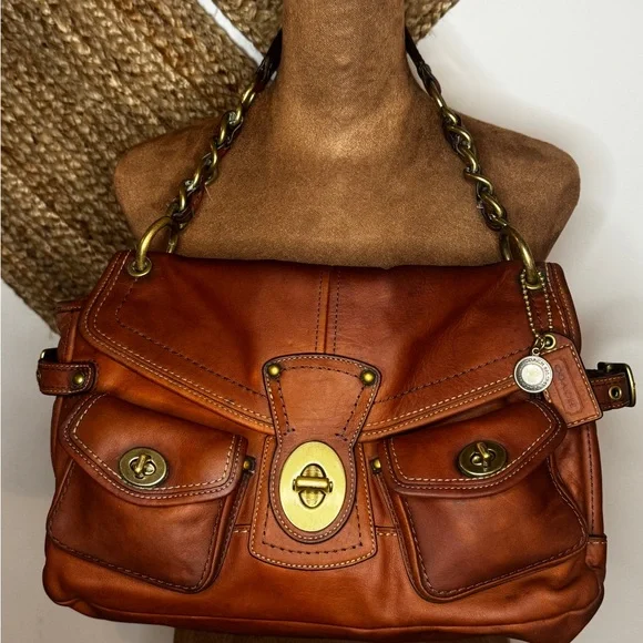 SOLD — Coach 65th Anniversary Legacy Leigh Satchel in Whiskey 11128 - Picture 1 of 9